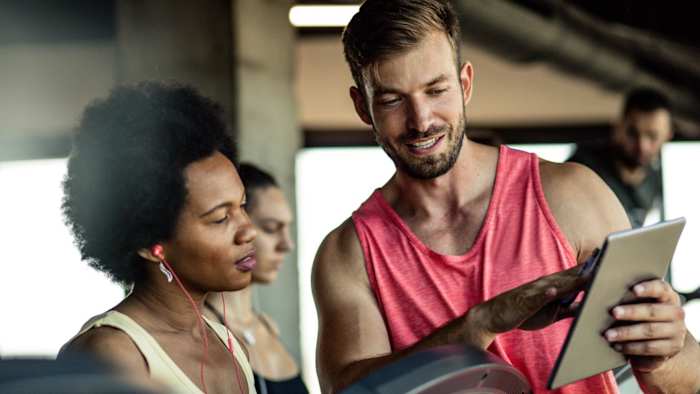 Personal Trainer with Client